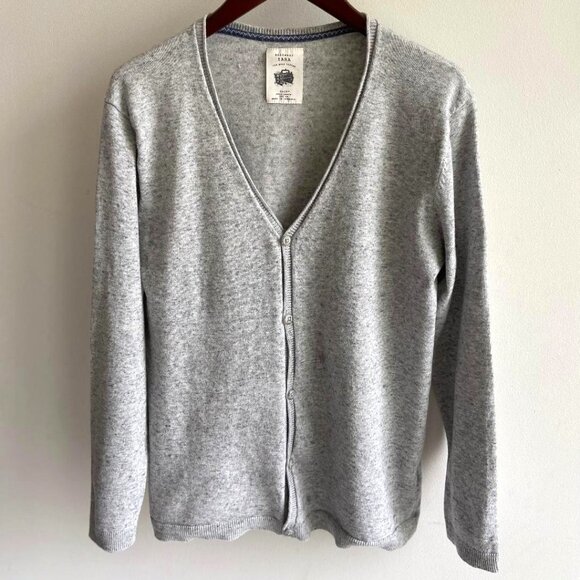 🆕 Zara Kid's Light Grey Knit Cardigan - Picture 1 of 8